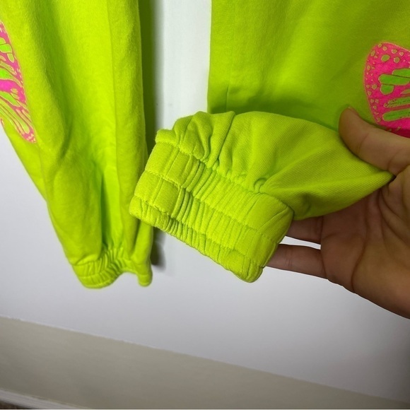 Frankies Bikinis Aiden Sweatpants Butterfly Neon Green Pink Size Small NWT - Picture 8 of 8